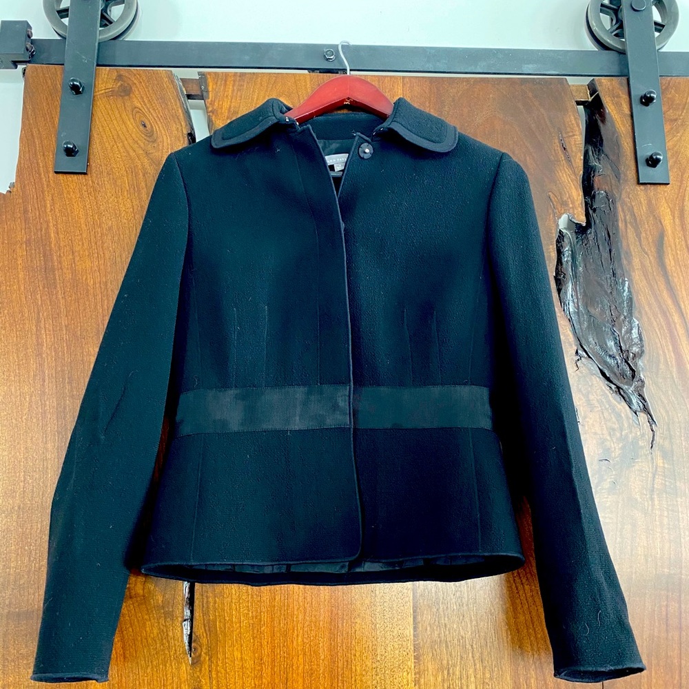 Black Ann Taylor bow belted jacket